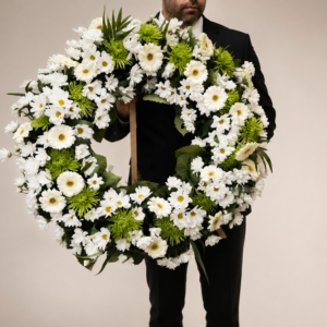 Coroana funerară crizantemă